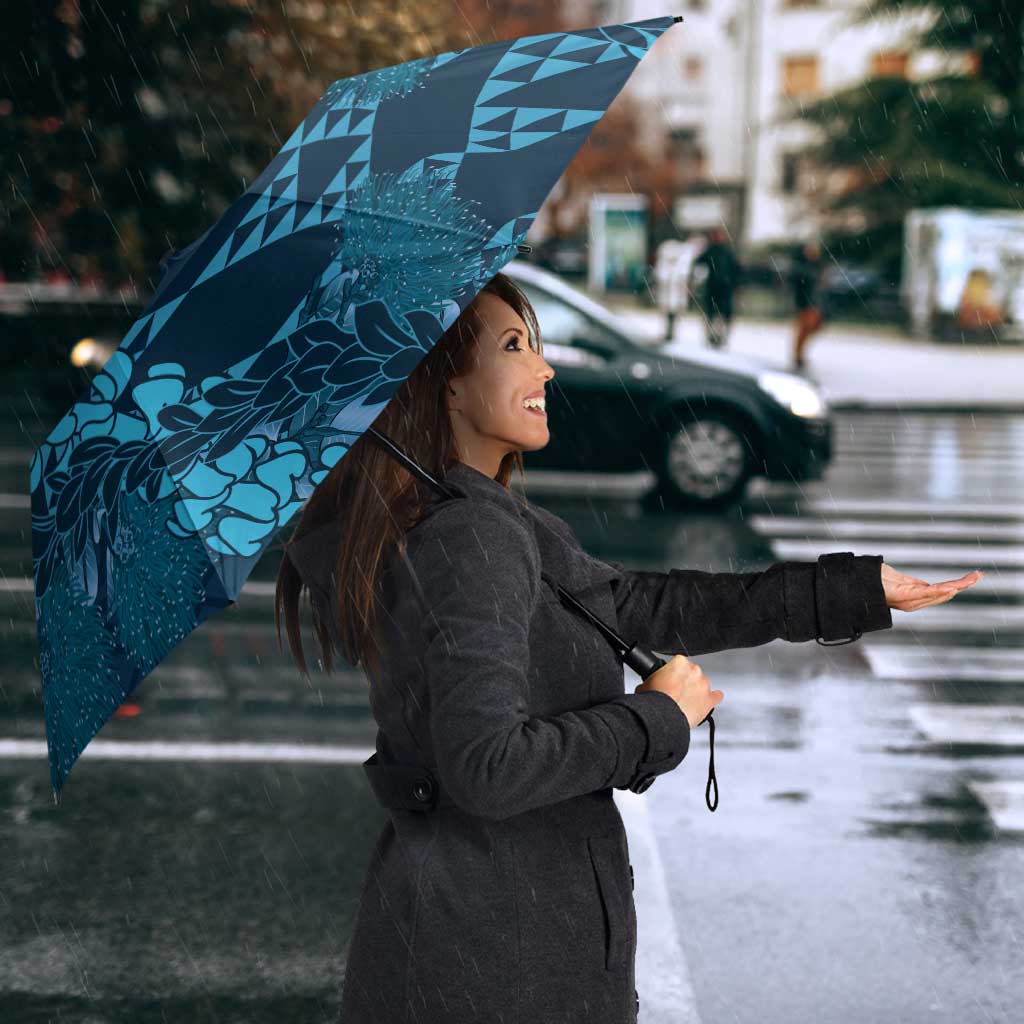 Naval Night Aloha Hawaii Umbrella Hawaiian Kakau Ohia Lehua Lei - Polynesian Pride