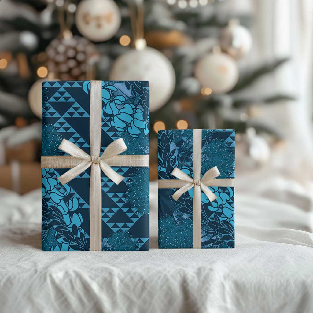Naval Night Aloha Hawaii Wrapping Paper Hawaiian Kakau Ohia Lehua Lei - Polynesian Pride