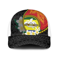 PNG Morobe Provins Baseball Net Cap Papua New Guinea Plumeria Melanesian Pattern - Polynesian Pride