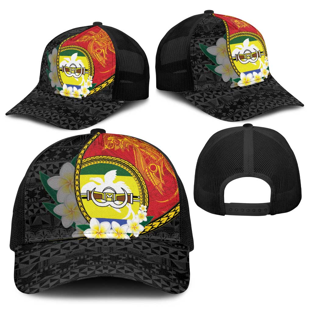 PNG Morobe Provins Baseball Net Cap Papua New Guinea Plumeria Melanesian Pattern - Polynesian Pride