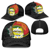 PNG Morobe Provins Baseball Net Cap Papua New Guinea Plumeria Melanesian Pattern - Polynesian Pride