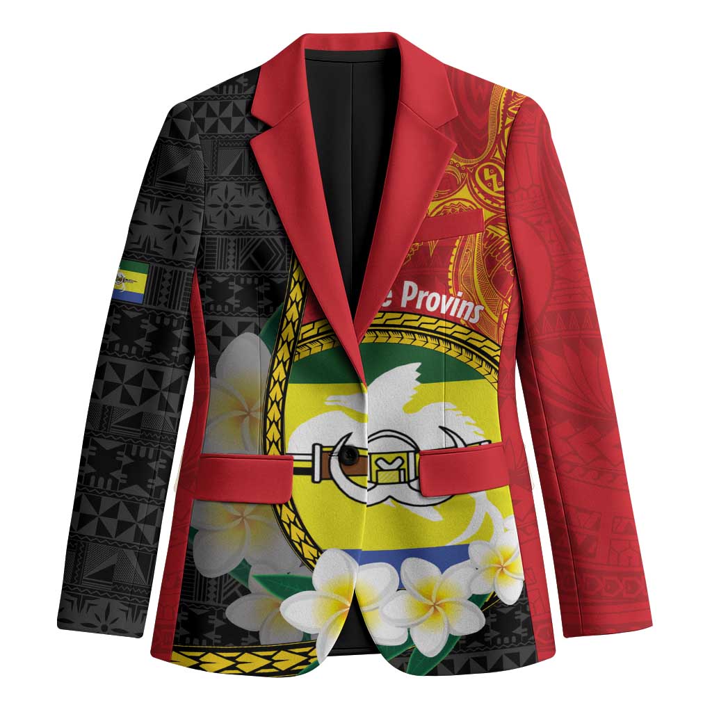 Personalised PNG Morobe Provins Blazer Papua New Guinea Plumeria Melanesian Pattern - Polynesian Pride