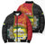 Personalised PNG Morobe Provins Bomber Puffer Jacket Papua New Guinea Plumeria Melanesian Pattern - Polynesian Pride