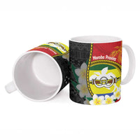 Personalised PNG Morobe Provins Ceramic Mug Papua New Guinea Plumeria Melanesian Pattern LT14 - Polynesian Pride