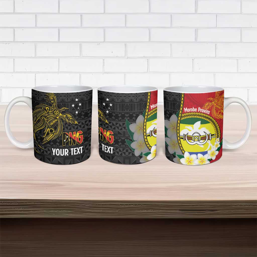 Personalised PNG Morobe Provins Ceramic Mug Papua New Guinea Plumeria Melanesian Pattern LT14 - Polynesian Pride