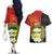 Personalised PNG Morobe Provins Couples Matching Off The Shoulder Long Sleeve Dress and Hawaiian Shirt Papua New Guinea Plumeria Melanesian Pattern - Polynesian Pride