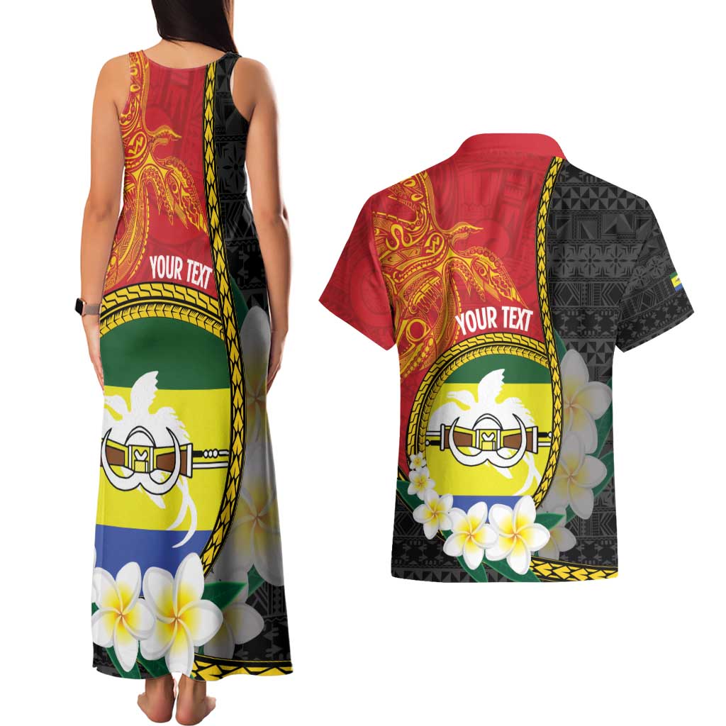 Personalised PNG Morobe Provins Couples Matching Tank Maxi Dress and Hawaiian Shirt Papua New Guinea Plumeria Melanesian Pattern LT14 - Polynesian Pride
