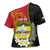Personalised PNG Morobe Provins Cross Shoulder Shirt Papua New Guinea Plumeria Melanesian Pattern - Polynesian Pride
