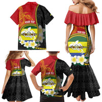 Personalised PNG Morobe Provins Family Matching Mermaid Dress and Hawaiian Shirt Papua New Guinea Plumeria Melanesian Pattern LT14 - Polynesian Pride