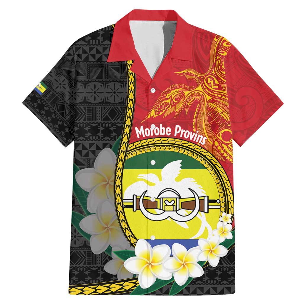 Personalised PNG Morobe Provins Family Matching Mermaid Dress and Hawaiian Shirt Papua New Guinea Plumeria Melanesian Pattern LT14 Dad's Shirt - Short Sleeve Red - Polynesian Pride