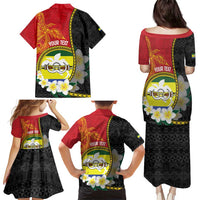 Personalised PNG Morobe Provins Family Matching Puletasi and Hawaiian Shirt Papua New Guinea Plumeria Melanesian Pattern LT14 - Polynesian Pride