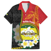 Personalised PNG Morobe Provins Family Matching Puletasi and Hawaiian Shirt Papua New Guinea Plumeria Melanesian Pattern LT14 Dad's Shirt - Short Sleeve Red - Polynesian Pride