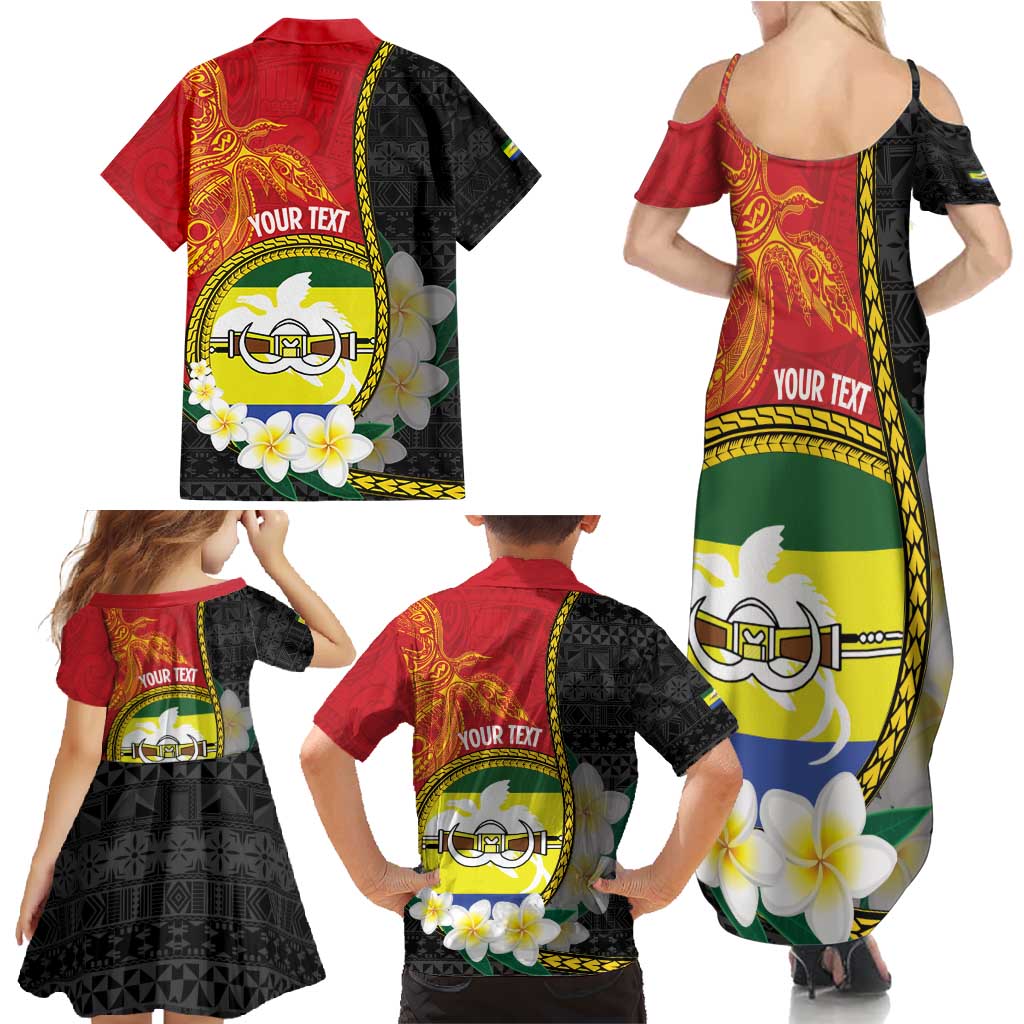 Personalised PNG Morobe Provins Family Matching Summer Maxi Dress and Hawaiian Shirt Papua New Guinea Plumeria Melanesian Pattern LT14 - Polynesian Pride