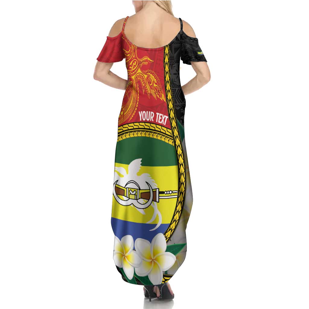 Personalised PNG Morobe Provins Family Matching Summer Maxi Dress and Hawaiian Shirt Papua New Guinea Plumeria Melanesian Pattern LT14 - Polynesian Pride