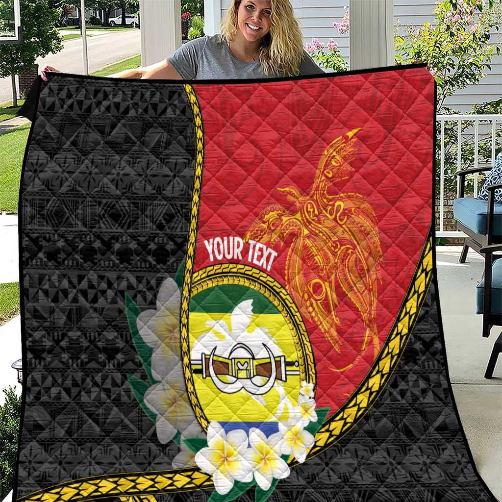 Personalised PNG Morobe Provins Quilt Papua New Guinea Plumeria Melanesian Pattern LT14 Red - Polynesian Pride