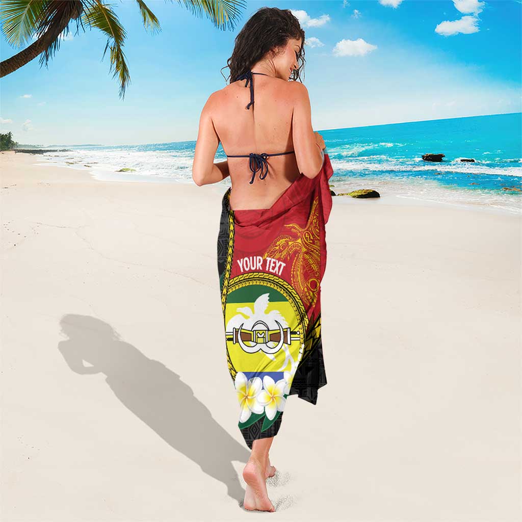 Personalised PNG Morobe Provins Sarong Papua New Guinea Plumeria Melanesian Pattern - Polynesian Pride