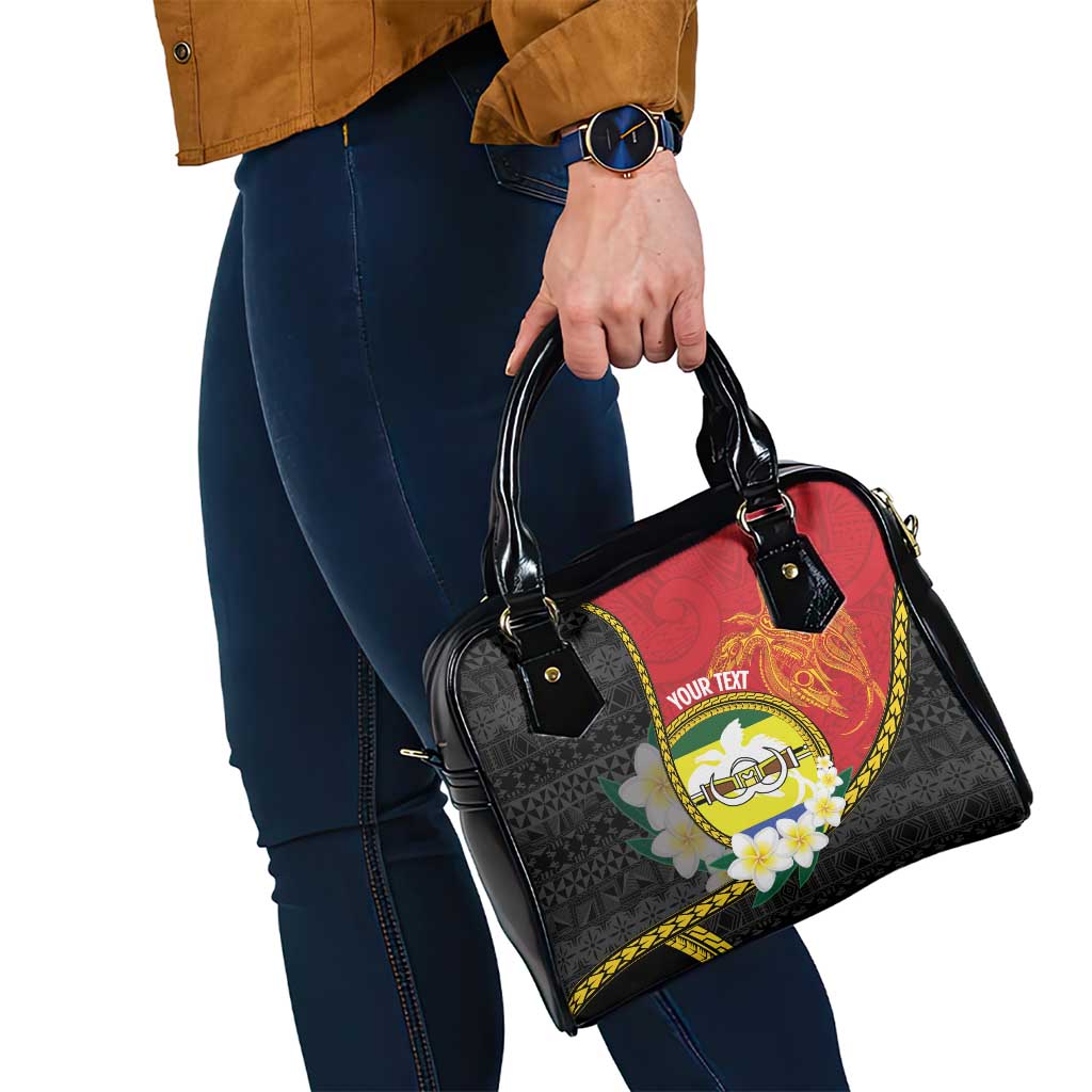 Personalised PNG Morobe Provins Shoulder Handbag Papua New Guinea Plumeria Melanesian Pattern - Polynesian Pride