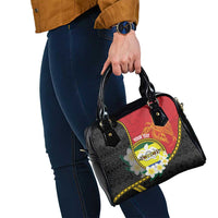 Personalised PNG Morobe Provins Shoulder Handbag Papua New Guinea Plumeria Melanesian Pattern - Polynesian Pride