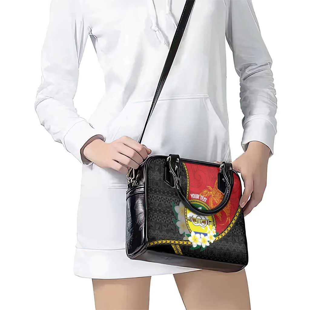 Personalised PNG Morobe Provins Shoulder Handbag Papua New Guinea Plumeria Melanesian Pattern - Polynesian Pride