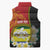 Personalised PNG Morobe Provins Sleeveless Puffer Jacket Papua New Guinea Plumeria Melanesian Pattern - Polynesian Pride