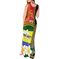 Personalised PNG Morobe Provins Tank Maxi Dress Papua New Guinea Plumeria Melanesian Pattern - Polynesian Pride