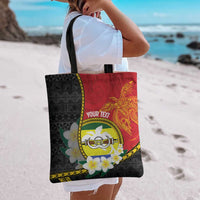 Personalised PNG Morobe Provins Tote Bag Papua New Guinea Plumeria Melanesian Pattern - Polynesian Pride