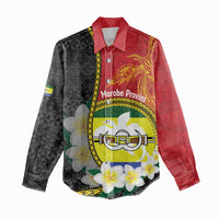 Personalised PNG Morobe Provins Women Casual Shirt Papua New Guinea Plumeria Melanesian Pattern LT14 - Polynesian Pride