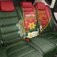 Personalised PNG Isten Hailans Provins Back Car Seat Cover Papua New Guinea Plumeria Melanesian Pattern - Polynesian Pride