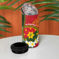 Personalised PNG Isten Hailans Provins 4 in 1 Can Cooler Tumbler Papua New Guinea Plumeria Melanesian Pattern LT14 - Polynesian Pride