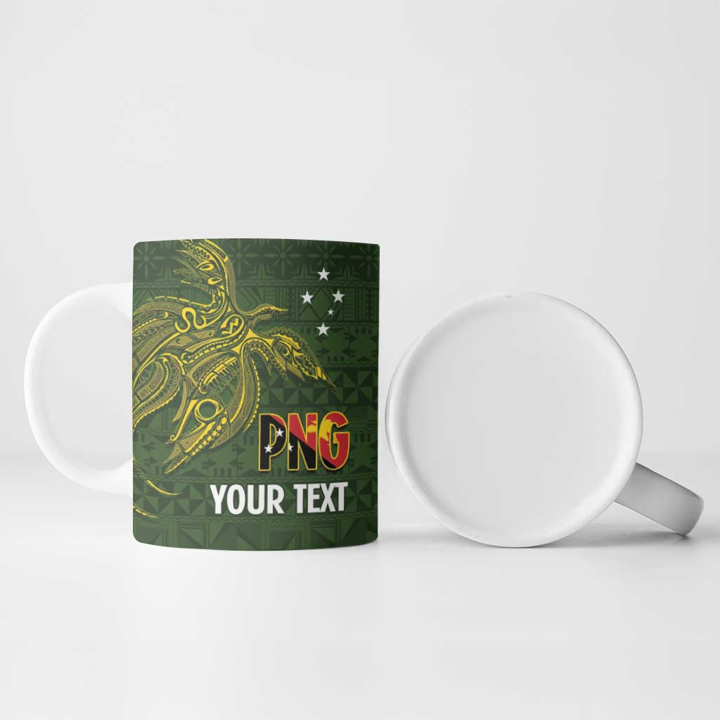 Personalised PNG Isten Hailans Provins Ceramic Mug Papua New Guinea Plumeria Melanesian Pattern - Polynesian Pride