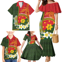 Personalised PNG Isten Hailans Provins Family Matching Mermaid Dress and Hawaiian Shirt Papua New Guinea Plumeria Melanesian Pattern LT14 - Polynesian Pride
