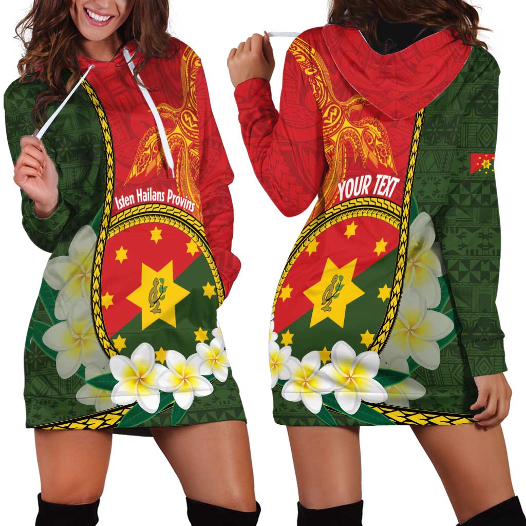 Personalised PNG Isten Hailans Provins Hoodie Dress Papua New Guinea Plumeria Melanesian Pattern LT14 - Polynesian Pride