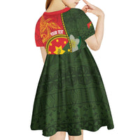 Personalised PNG Isten Hailans Provins Kid Short Sleeve Dress Papua New Guinea Plumeria Melanesian Pattern LT14 - Polynesian Pride