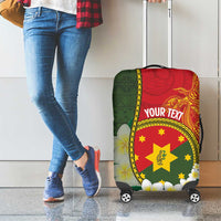 Personalised PNG Isten Hailans Provins Luggage Cover Papua New Guinea Plumeria Melanesian Pattern - Polynesian Pride