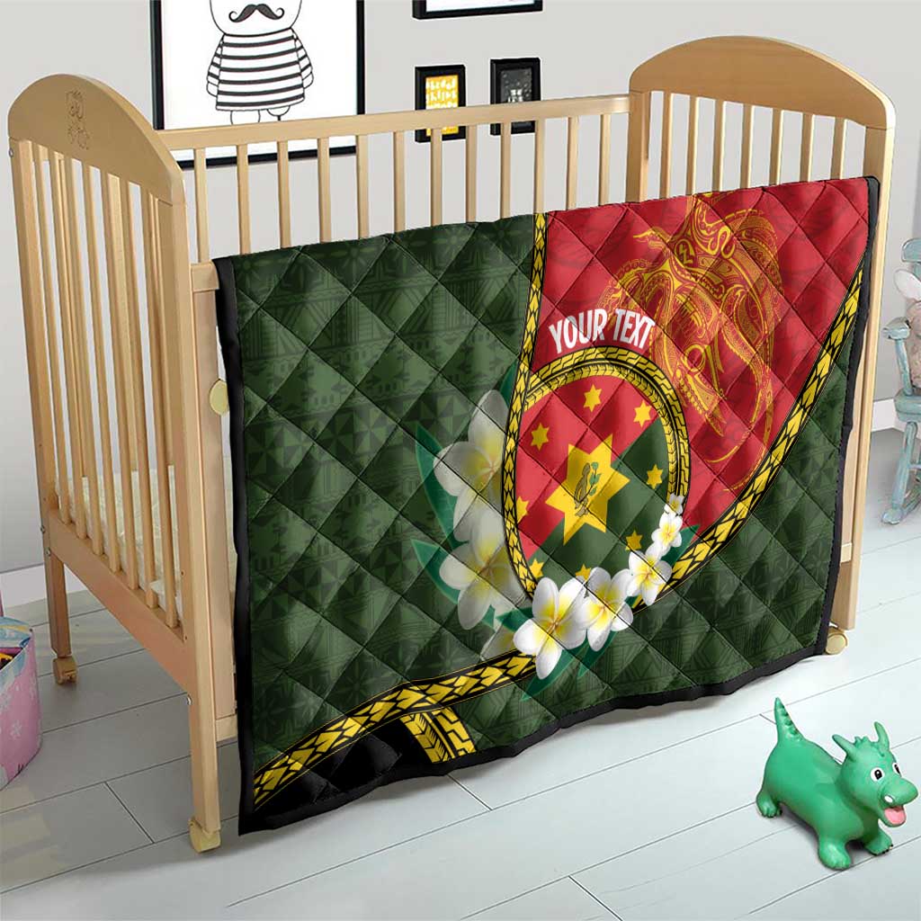 Personalised PNG Isten Hailans Provins Quilt Papua New Guinea Plumeria Melanesian Pattern - Polynesian Pride