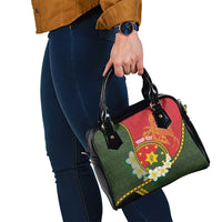 Personalised PNG Isten Hailans Provins Shoulder Handbag Papua New Guinea Plumeria Melanesian Pattern - Polynesian Pride