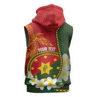 Personalised PNG Isten Hailans Provins Sleeveless Hoodie Papua New Guinea Plumeria Melanesian Pattern LT14 - Polynesian Pride