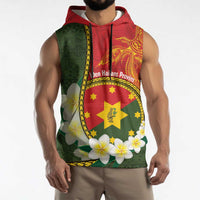 Personalised PNG Isten Hailans Provins Sleeveless Hoodie Papua New Guinea Plumeria Melanesian Pattern LT14 - Polynesian Pride