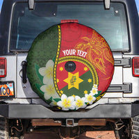 Personalised PNG Isten Hailans Provins Spare Tire Cover Papua New Guinea Plumeria Melanesian Pattern LT14 Green - Polynesian Pride