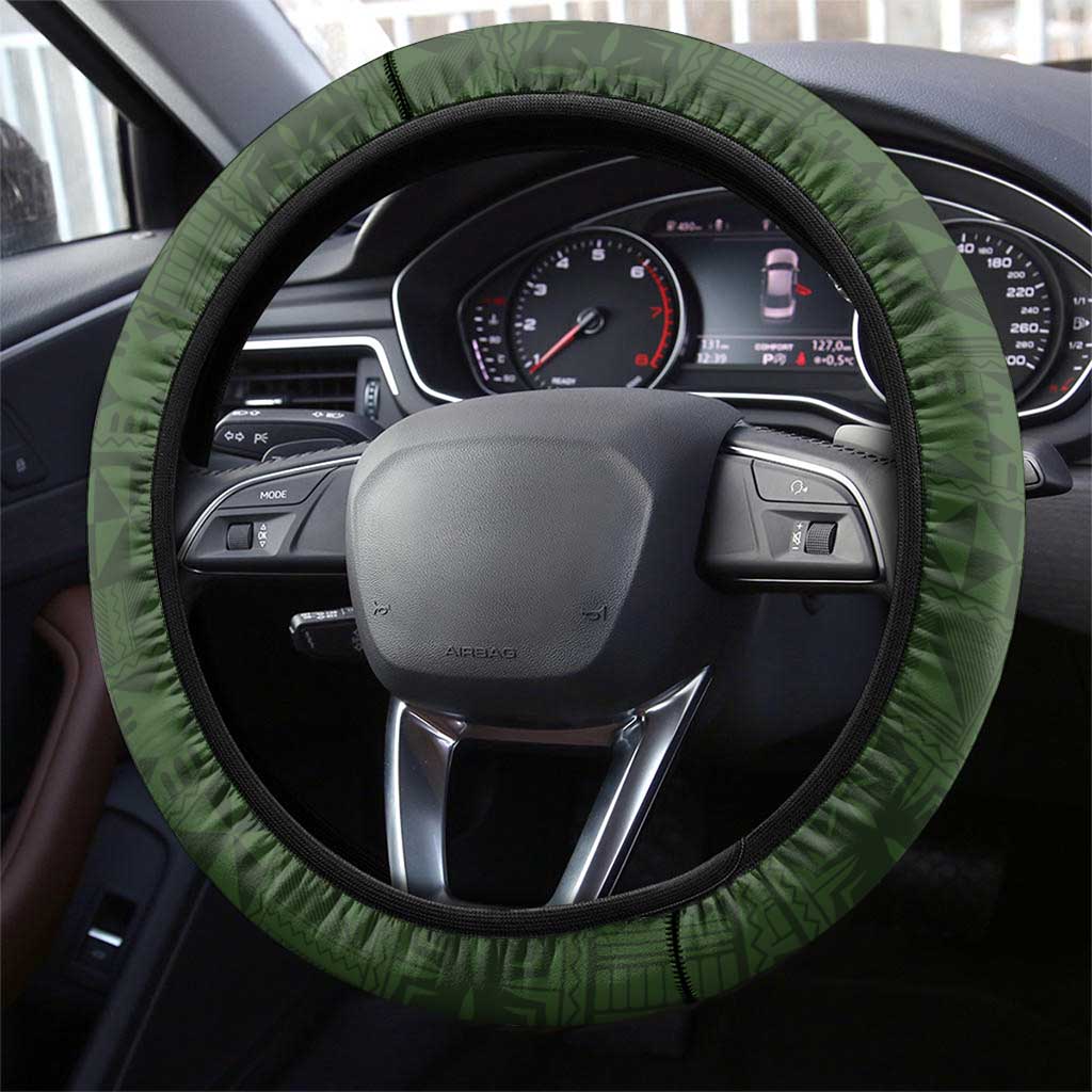 PNG Isten Hailans Provins Steering Wheel Cover Papua New Guinea Plumeria Melanesian Pattern - Polynesian Pride