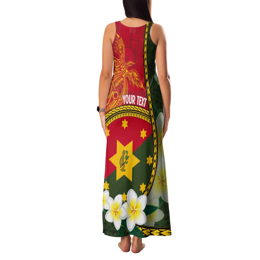 Personalised PNG Isten Hailans Provins Tank Maxi Dress Papua New Guinea Plumeria Melanesian Pattern LT14 - Polynesian Pride