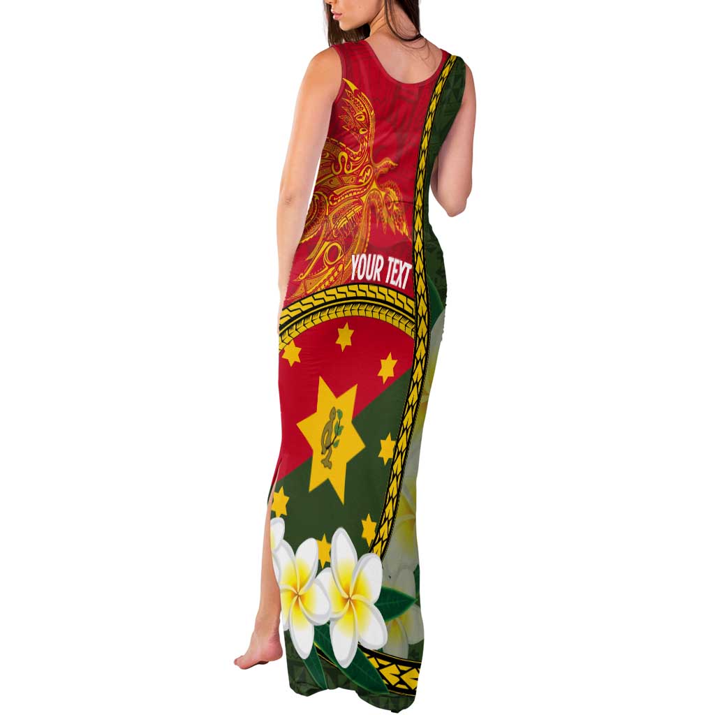 Personalised PNG Isten Hailans Provins Tank Maxi Dress Papua New Guinea Plumeria Melanesian Pattern LT14 - Polynesian Pride