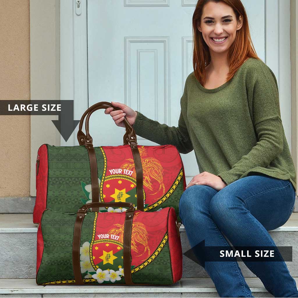 Personalised PNG Isten Hailans Provins Travel Bag Papua New Guinea Plumeria Melanesian Pattern - Polynesian Pride