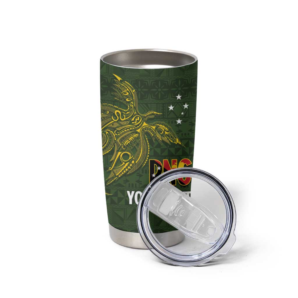Personalised PNG Isten Hailans Provins Tumbler Cup Papua New Guinea Plumeria Melanesian Pattern - Polynesian Pride