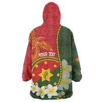 Personalised PNG Isten Hailans Provins Wearable Blanket Hoodie Papua New Guinea Plumeria Melanesian Pattern LT14 - Polynesian Pride