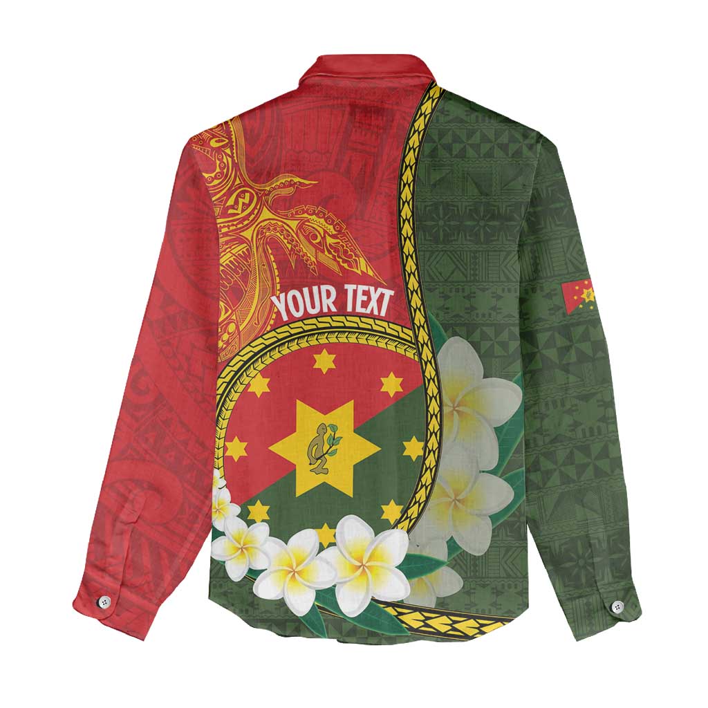 Personalised PNG Isten Hailans Provins Women Casual Shirt Papua New Guinea Plumeria Melanesian Pattern LT14 - Polynesian Pride