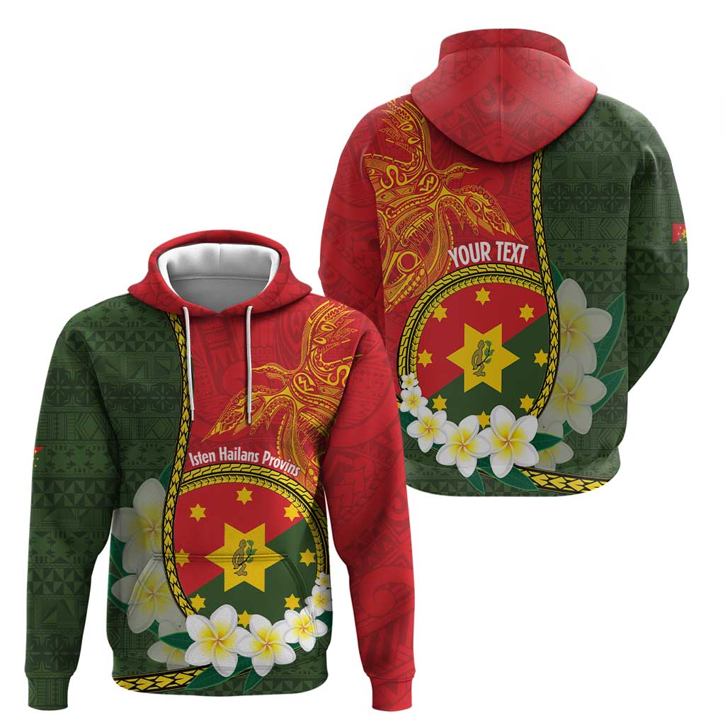 Personalised PNG Isten Hailans Provins Zip Hoodie Papua New Guinea Plumeria Melanesian Pattern - Polynesian Pride