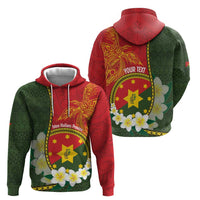 Personalised PNG Isten Hailans Provins Zip Hoodie Papua New Guinea Plumeria Melanesian Pattern - Polynesian Pride