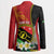 Personalised PNG Sauten Hailans Blazer Papua New Guinea Plumeria Melanesian Pattern - Polynesian Pride