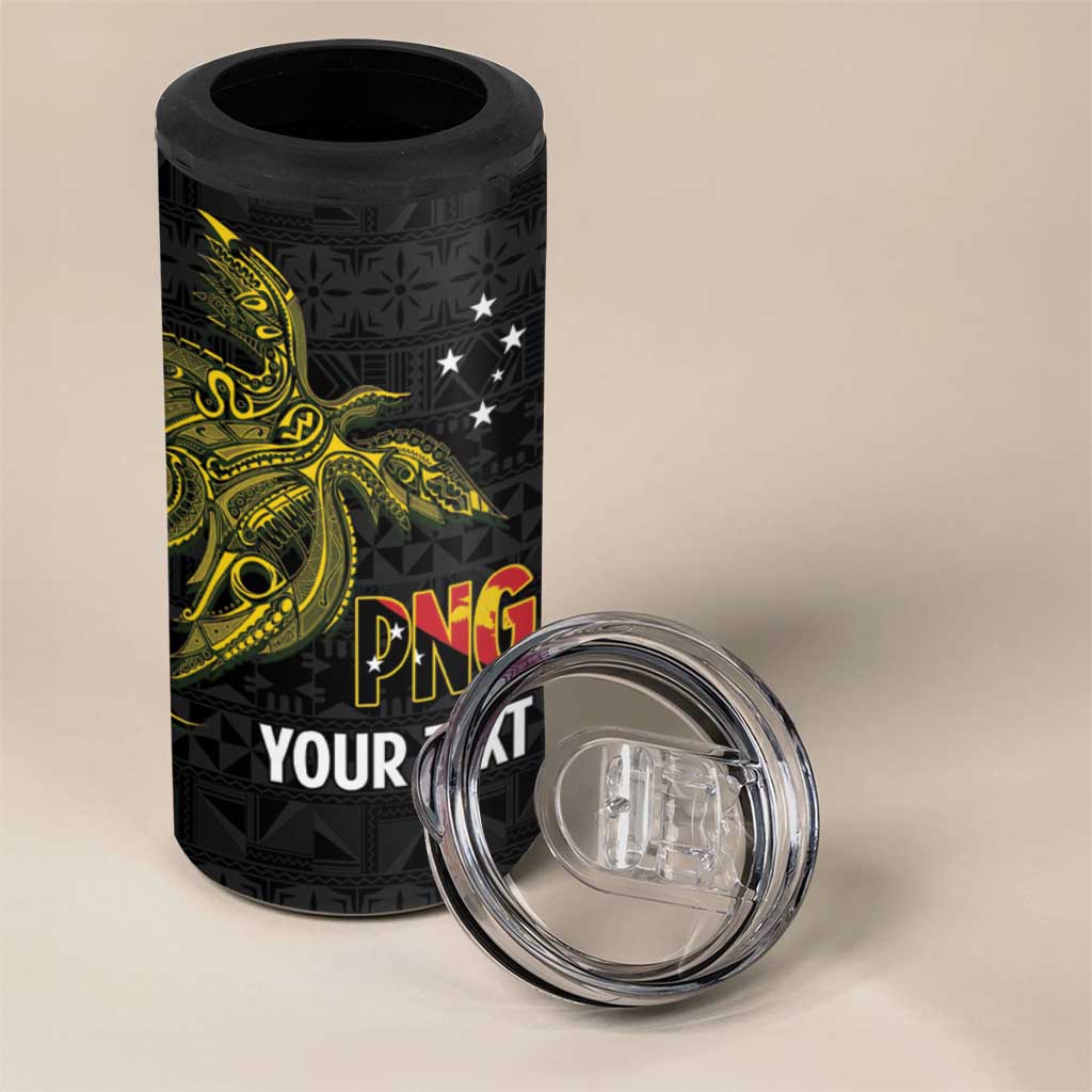 Personalised PNG Sauten Hailans 4 in 1 Can Cooler Tumbler Papua New Guinea Plumeria Melanesian Pattern LT14 - Polynesian Pride